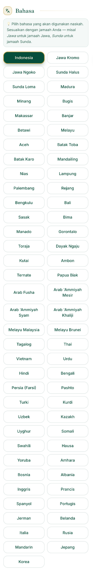 60+ Bahasa Daerah & Dunia